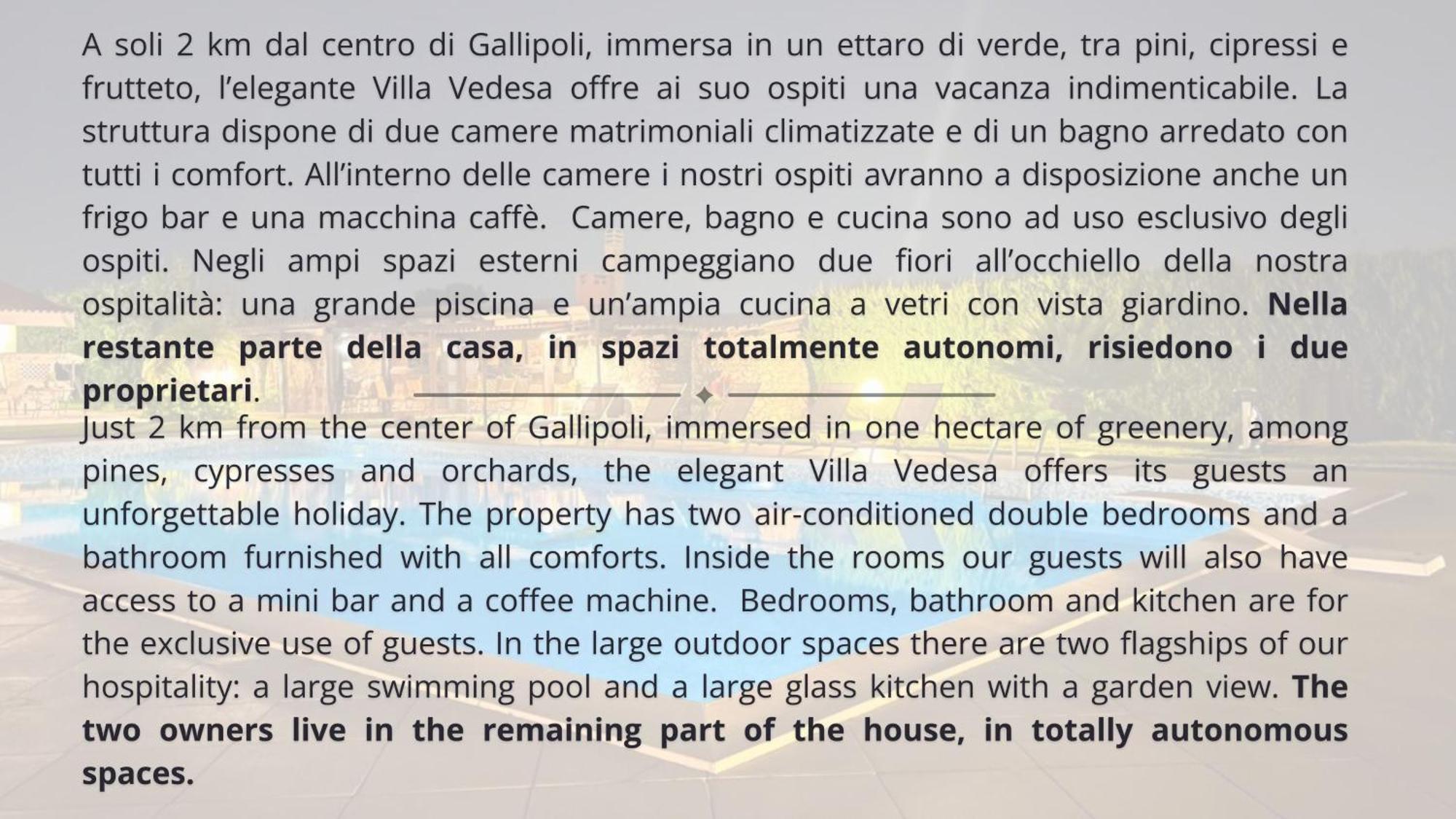Villa Vedesa Gallipoli Eksteriør bilde